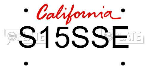 S15SSE California License Plate
