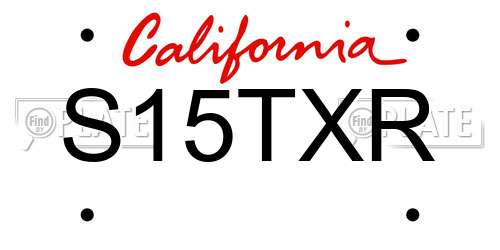S15TXR California License Plate
