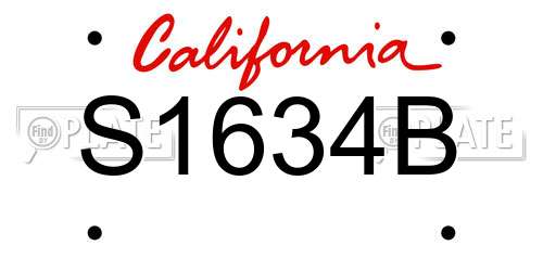 S1634B California License Plate