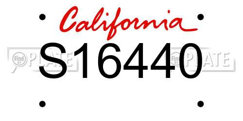S16440 California License Plate