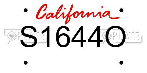 S1644O California License Plate