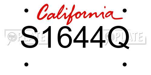 S1644Q California License Plate