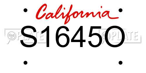 S1645O California License Plate