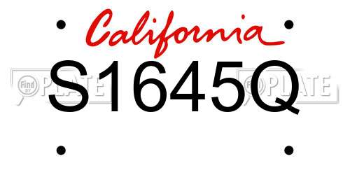 S1645Q California License Plate