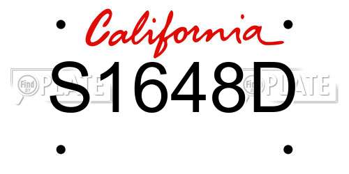 S1648D California License Plate