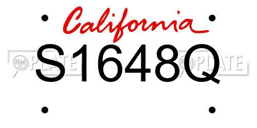 S1648Q California License Plate