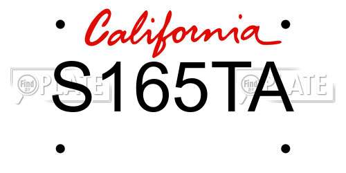 S165TA California License Plate