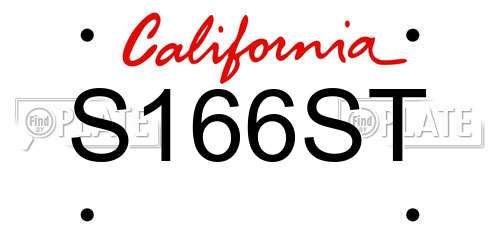 S166ST California License Plate