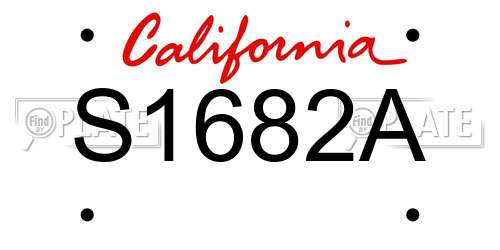 S1682A California License Plate