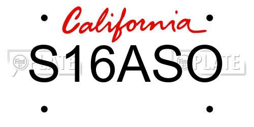 S16ASO California License Plate