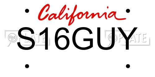 S16GUY California License Plate