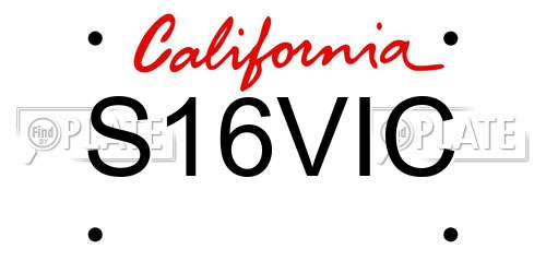 S16VIC California License Plate