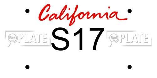 S17 California License Plate