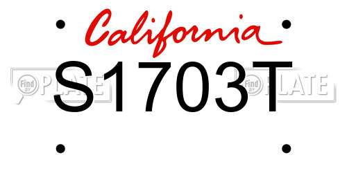 S1703T California License Plate