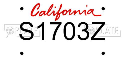 S1703Z California License Plate