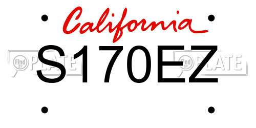 S170EZ California License Plate