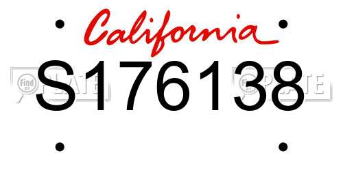 S176138 California License Plate