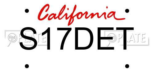 S17DET California License Plate