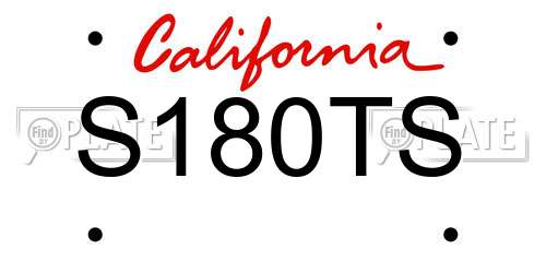 S180TS California License Plate
