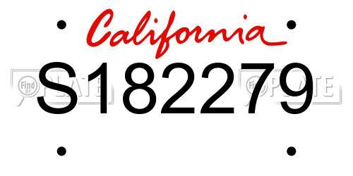 S182279 California License Plate
