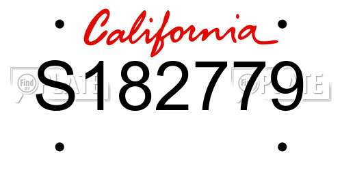S182779 California License Plate
