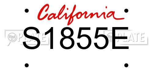 S1855E California License Plate