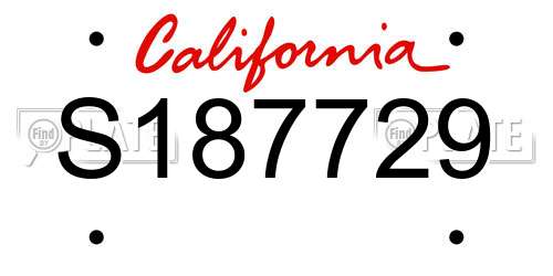 S187729 California License Plate