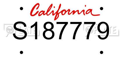S187779 California License Plate