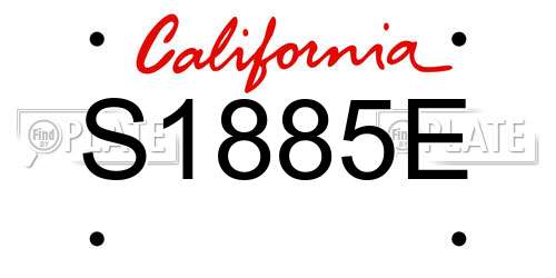 S1885E California License Plate