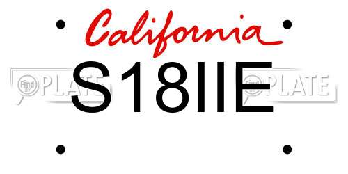 S18IIE California License Plate