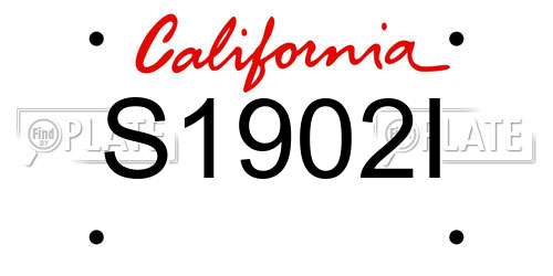 S1902I California License Plate