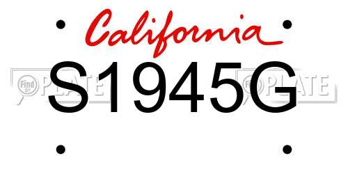 S1945G California License Plate