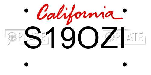 S19OZI California License Plate