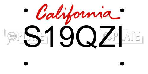 S19QZI California License Plate