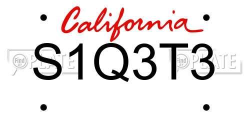 S1Q3T3 California License Plate