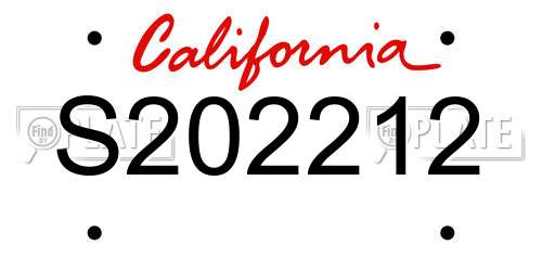 S202212 California License Plate