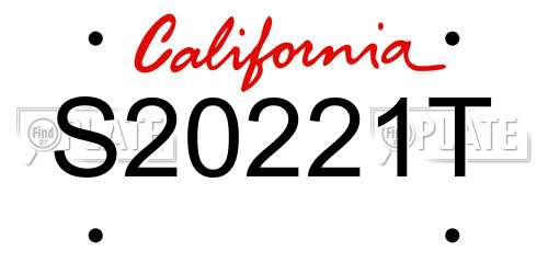 S20221T California License Plate