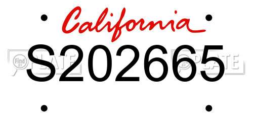 S202665 California License Plate