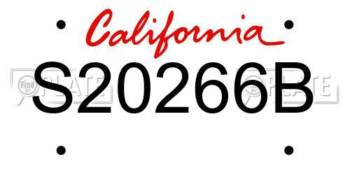 S20266B California License Plate