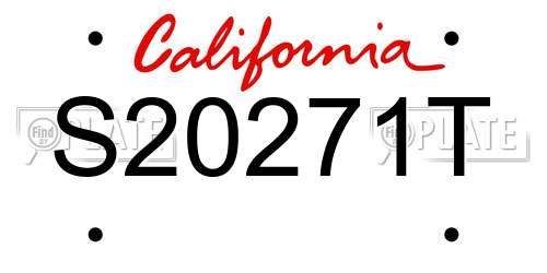 S20271T California License Plate