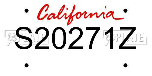 S20271Z California License Plate