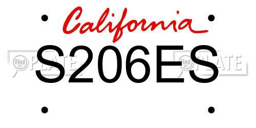 S206ES California License Plate