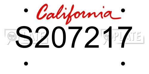 S207217 California License Plate