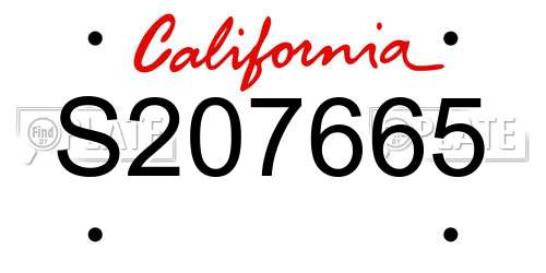 S207665 California License Plate