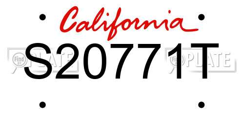 S20771T California License Plate