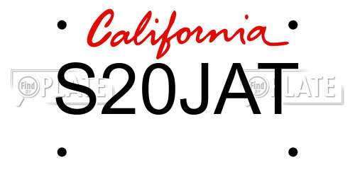 S20JAT California License Plate