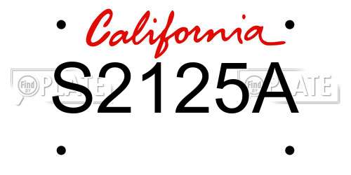 S2125A California License Plate
