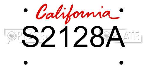 S2128A California License Plate