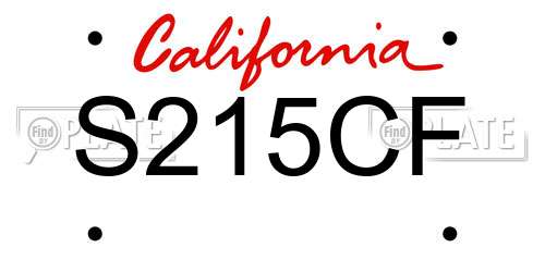 S215CF California License Plate