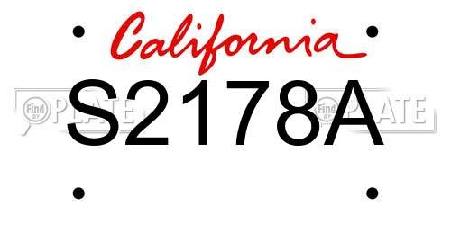 S2178A California License Plate
